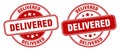 Delivered stamp. delivered label. round grunge sign