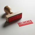 Delivered stamp isolated on white background Royalty Free Stock Photo