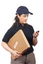 Delivering a package fragile Royalty Free Stock Photo