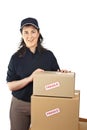 Delivering a parcels fragile Royalty Free Stock Photo