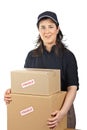 Delivering a parcels fragile Royalty Free Stock Photo