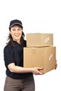 Delivering a parcels fragile Royalty Free Stock Photo