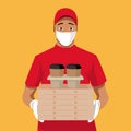 Safe Fast Food Delivery at Home Royalty Free Stock Photo