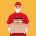 Safe Fast Food Delivery at Home Royalty Free Stock Photo