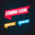 Vector Illustration Coming Soon Banner Set. Modern Web Label. Royalty Free Stock Photo