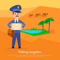 Delivery Anywhere Web Banner. Post Service World Royalty Free Stock Photo