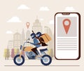 Delivery app, couple work in city