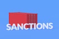 Freight shipping container, word sanctions