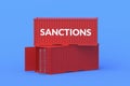 Freight shipping container, word sanctions