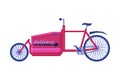 Delivery Bike, Express Delivery Service Vehicle, Cargo Transportation Flat Vector Illustration