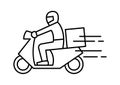 Shipping fast delivery man riding motorcycle icon symbol, Track and trace processing status
