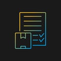 Delivery bill of landing document gradient vector icon for dark theme
