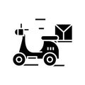Delivery black icon, concept illustration, vector flat symbol, glyph sign. Royalty Free Stock Photo