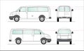 Delivery blank white van illustration Royalty Free Stock Photo