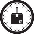 Delivery Box Clock Icon Package Shipment Time and Fast Order Processing Symbol Royalty Free Stock Photo