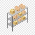 Delivery box shelf icon, isometric style Royalty Free Stock Photo