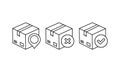 Delivery box, tracking order icon. Parcel, package location on isolated background. Eps 10 vector