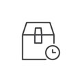 Delivery box waiting time outline icon Royalty Free Stock Photo