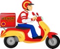 Delivery Boy Ride Scooter Motorcycle Servic