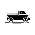 Delivery car black icon, concept illustration, vector flat symbol, glyph sign. Royalty Free Stock Photo