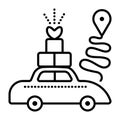 Delivery by car black line icon Royalty Free Stock Photo
