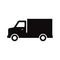 Delivery car Service. Fast and express delivery car sign for website vector eps10. Black icon delivery truck illustration. Royalty Free Stock Photo