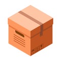 Delivery cardboard box icon, isometric style Royalty Free Stock Photo