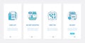 Delivery cargo post line service UX, UI onboarding mobile app page screen set