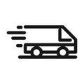 Delivery cargo service logistic fast commercial truck line style icon