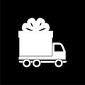 Delivery cargo truck vehicle icon isolated on dark background Royalty Free Stock Photo