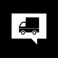 Delivery cargo truck vehicle icon isolated on dark background Royalty Free Stock Photo