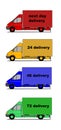 Delivery cars silhouettes