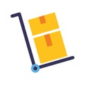 Delivery cart boxes icon