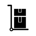 Delivery cart boxes icon