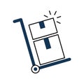 Delivery cart boxes icon