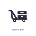 delivery cart icon on white background. Simple element illustration from packing and delivery concept Royalty Free Stock Photo