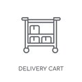 Delivery cart linear icon. Modern outline Delivery cart logo con