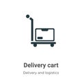 Delivery cart vector icon on white background. Flat vector delivery cart icon symbol sign from modern packing and delivery