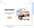 Delivery vector website landing page design template Royalty Free Stock Photo