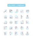 Delivery company vector line icons set. Delivery, Company, Courier, Shipping, Logistics, Trucking, Parcel illustration