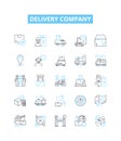 Delivery company vector line icons set. Delivery, Company, Courier, Shipping, Logistics, Trucking, Parcel illustration