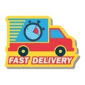 Delivery concept free, fast, food delivery sticker. vector illustration