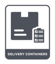 delivery containers icon in trendy design style. delivery containers icon isolated on white background. delivery containers vector