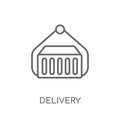 delivery containers linear icon. Modern outline delivery contain