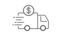 Delivery cost icon. Transportation costs. Design for website and mobile apps. Vector illustration