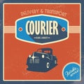 Delivery courier company vintage background