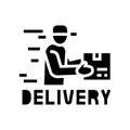 delivery courier free shipping glyph icon vector illustration Royalty Free Stock Photo