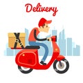 Delivery courier ride scooter motorcycle