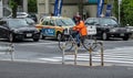 Delivery Cyclist In Tokyo Street, Japan