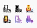 Delivery Document icon set with different styles.